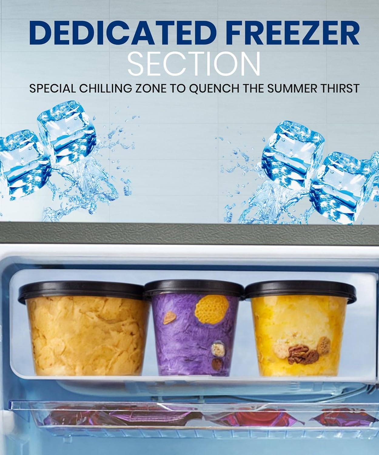 Lloyd GLDE111NMGCF 92 L Direct Cool Single Door 1 Star Refrigerator with Dedicated Freezer Section Big Bottle StorageFull Vegetable Box (Grey Metallic) Mahajan Electronics Online