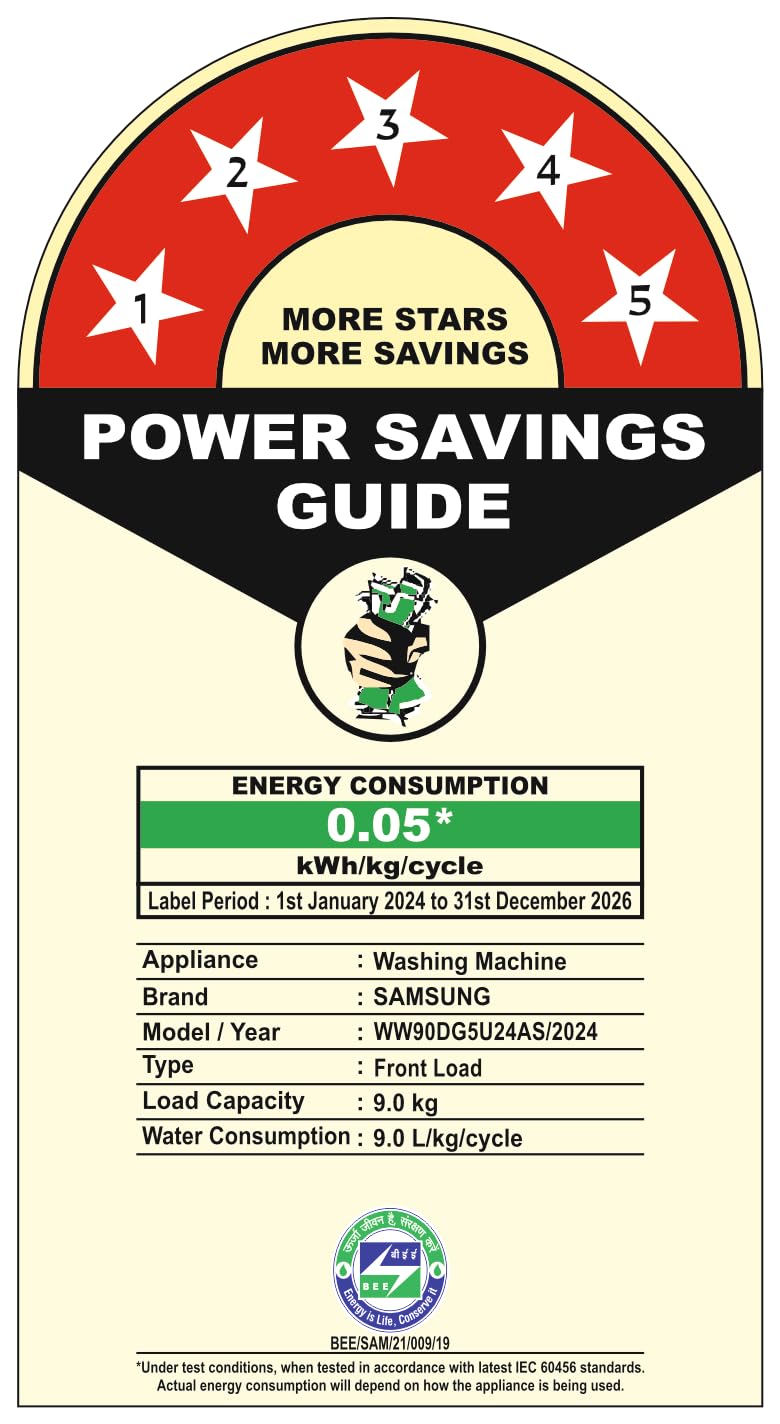 Samsung WW90DG5U24ASTL 9 kg, 5star, Super Speed, Wi-Fi, Hygiene Steam with Inbuilt Heater, Digital Inverter, Fully-Automatic Front Load Washing Machine ( NAVY) Mahajan Electronics Online