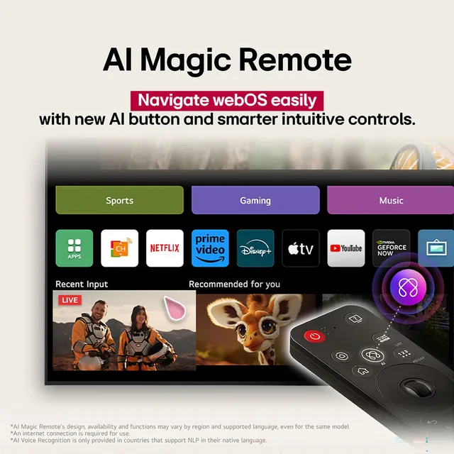 LG 55QNED8BA6A 139 cm (55) 4K QNED 8BA Smart TV with α7 AI Processor 4K Gen8, Filmmaker Mode with Dolby Atmos Mahajan Electronics Online