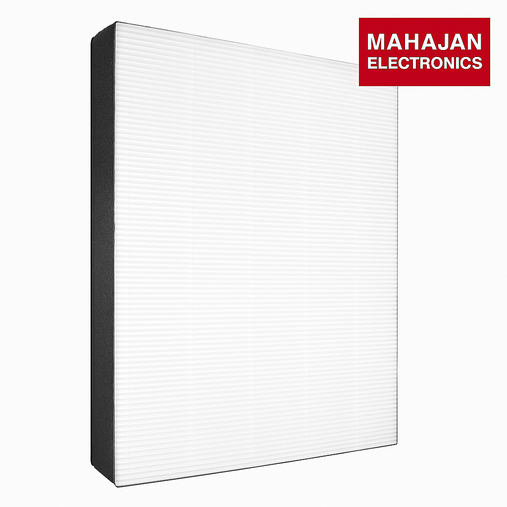 Rectangular air filter with MAHAJAN ELECTRONICS logo on a white background