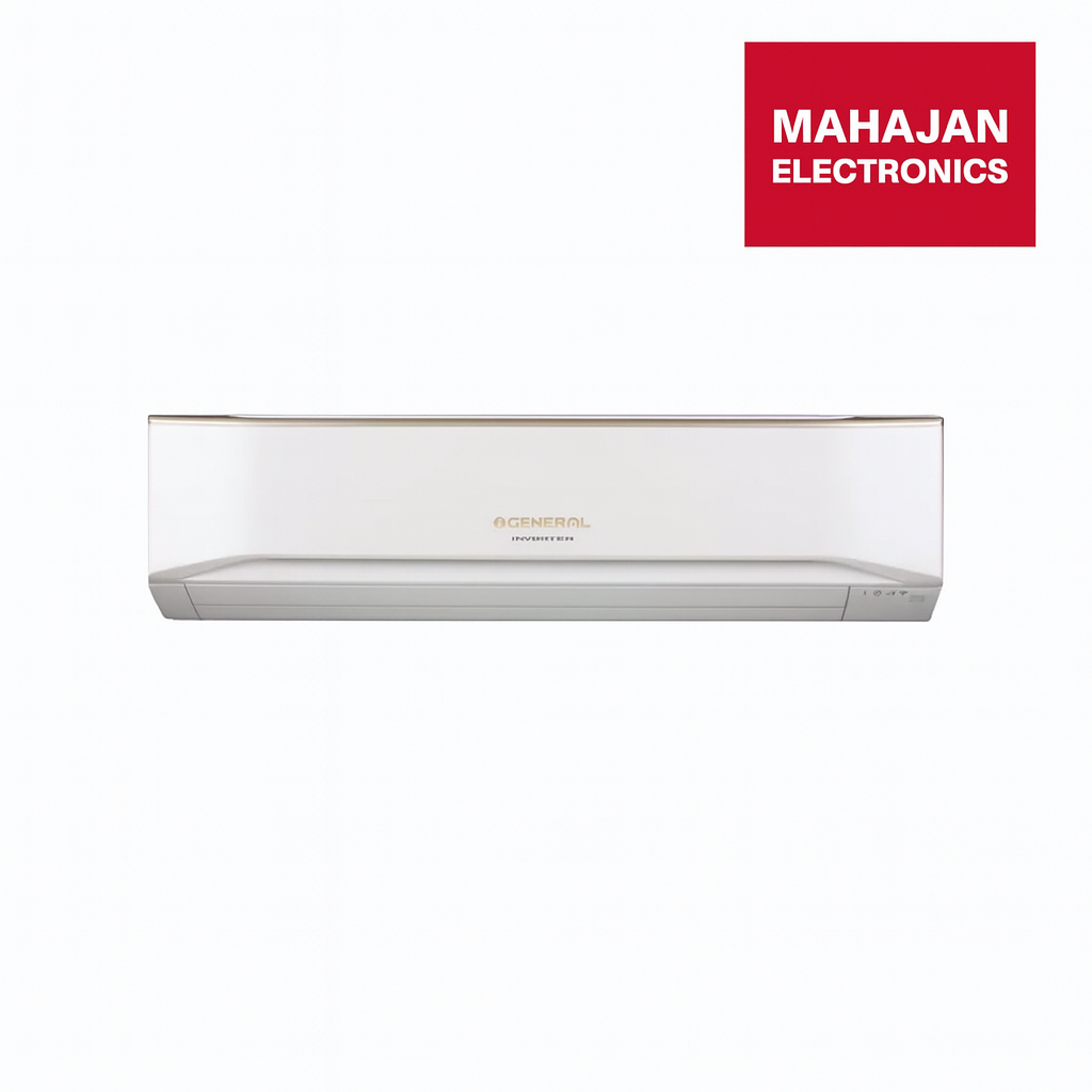 A white O General split air conditioner with the model number ASGG30CETA displayed on the indoor unit.