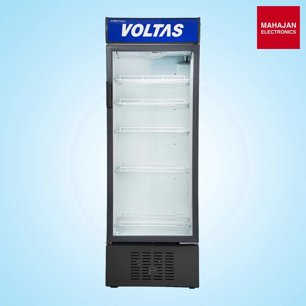 Voltas VC GT 450 SD P 450 L Single Door Visi Cooler Commercial Refrigerator for Beverages (Metallic Egrey) – Mahajan Electronics Online.
