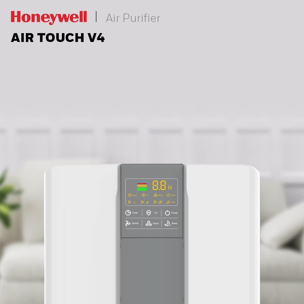 Honeywell Air touch V4 Indoor Air Purifier, Activated Carbon & H13 HEPA Filter,4 Stage Filtration,Upto 543 sq.ft - Mahajan Electronics Online