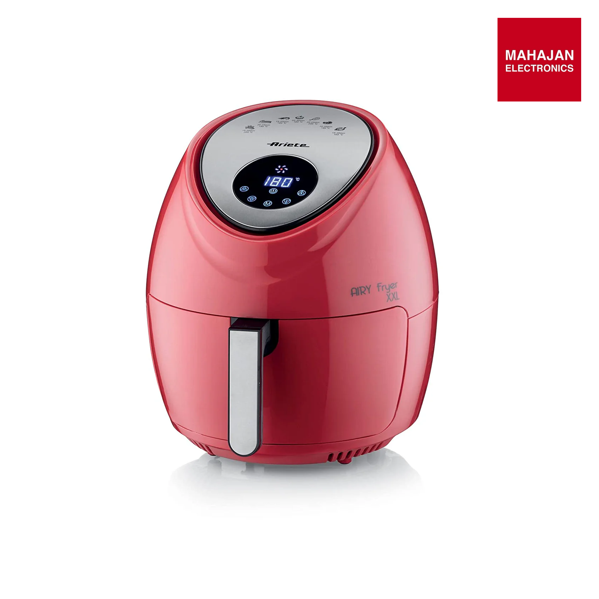 Ariete 4618, Airy Fryer XXL, Air Fryer, 5.5 Liters, Fries Without Oil 2.5 kg of Chips, 1800 Watt, Red – Mahajan Electronics Online.