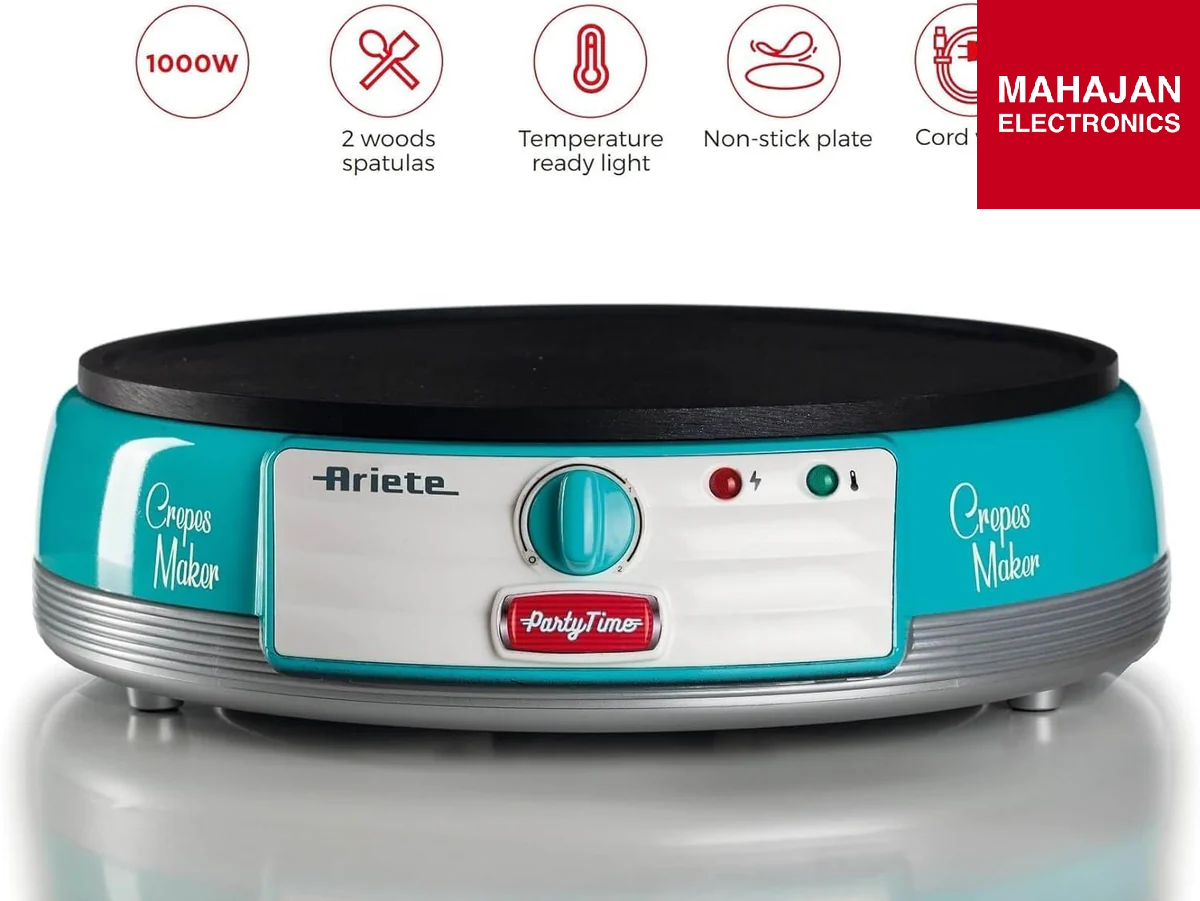 Crepes maker with Ariete branding on a reflective surface