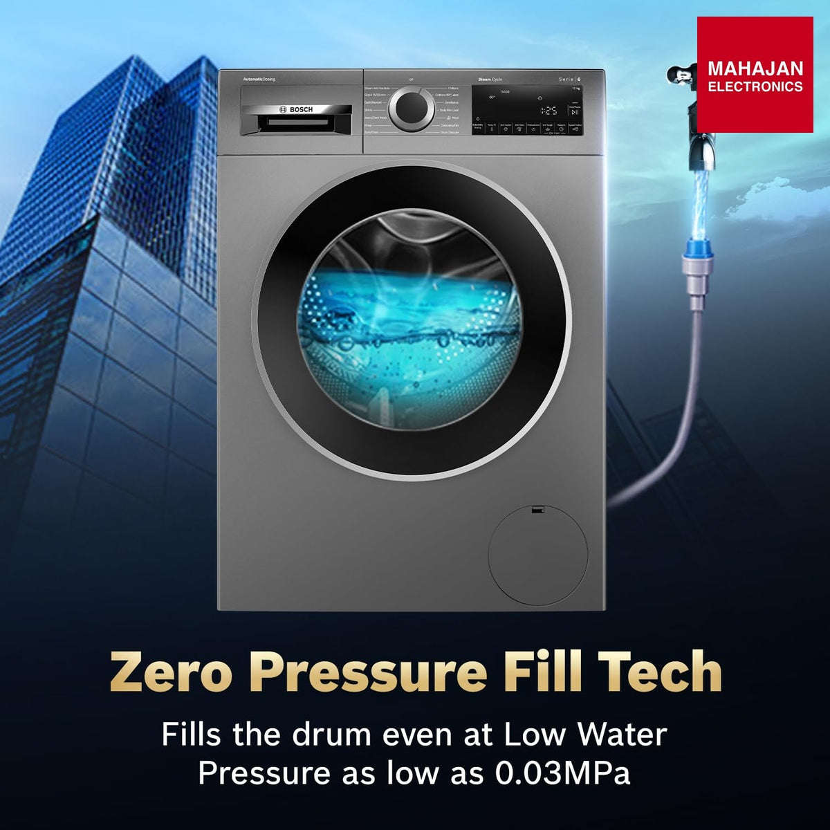 Bosch WGA254IRIN 10 kg 5 Star Front Load Fully Automatic Washing Machine, AI ActiveWater, Automated Dosing of – Mahajan Electronics Online.