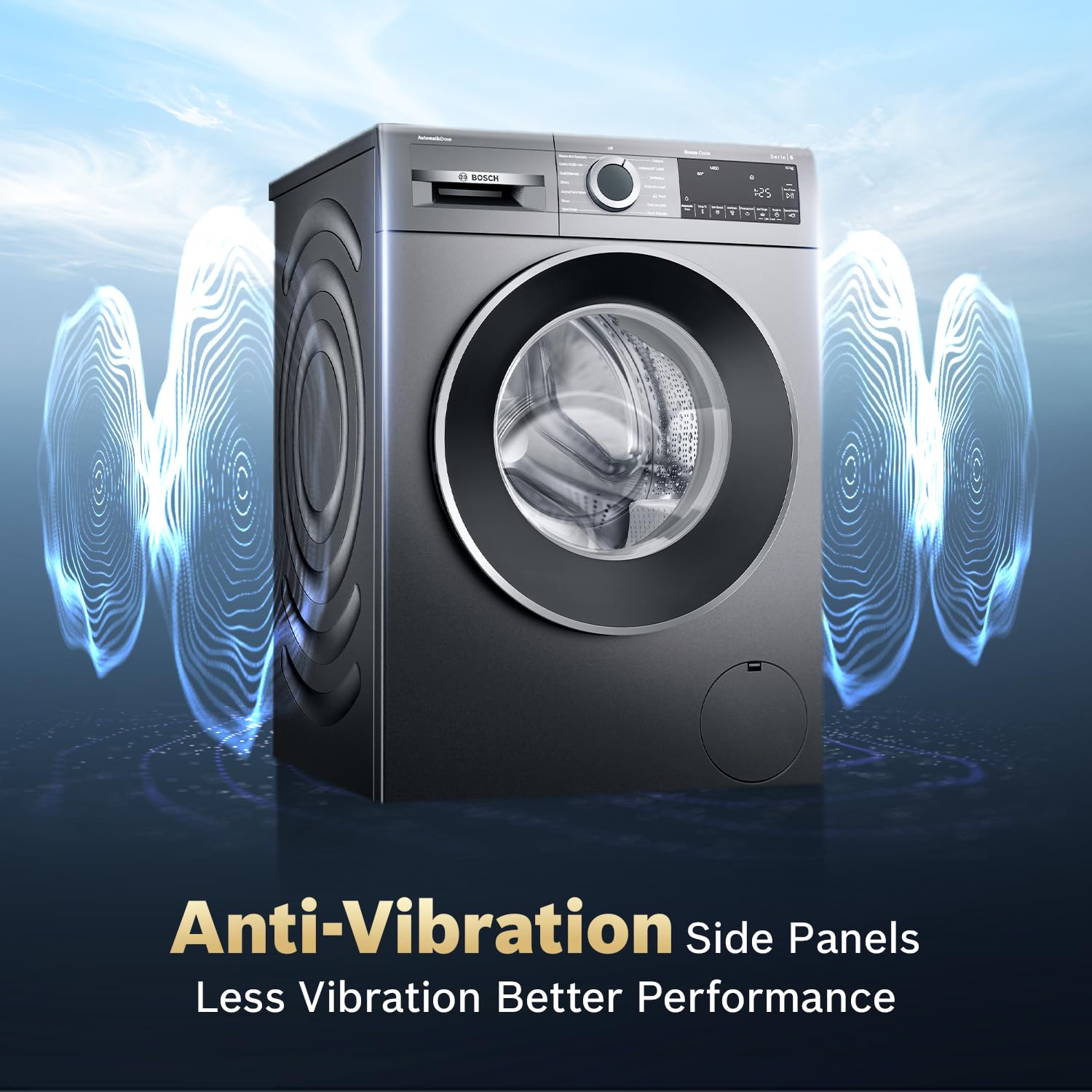 Bosch WGA254IRIN 10 kg 5 Star Front Load Fully Automatic Washing Machine, AI ActiveWater, Automated Dosing of Detergent(ADOS),Inbuilt heater,14 Wash Programs,60L Large Drum,Cast Iron Grey,(2026 model)-Online Mahajan Electronics