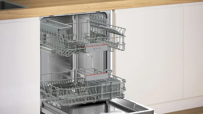 Bosch SMI4IKS00I Series 4 60 cm 14 Place Settings Semi-Integrated Dishwasher Stainless Steel, Home Connect, 6 Programmes Online Mahajan Electronics