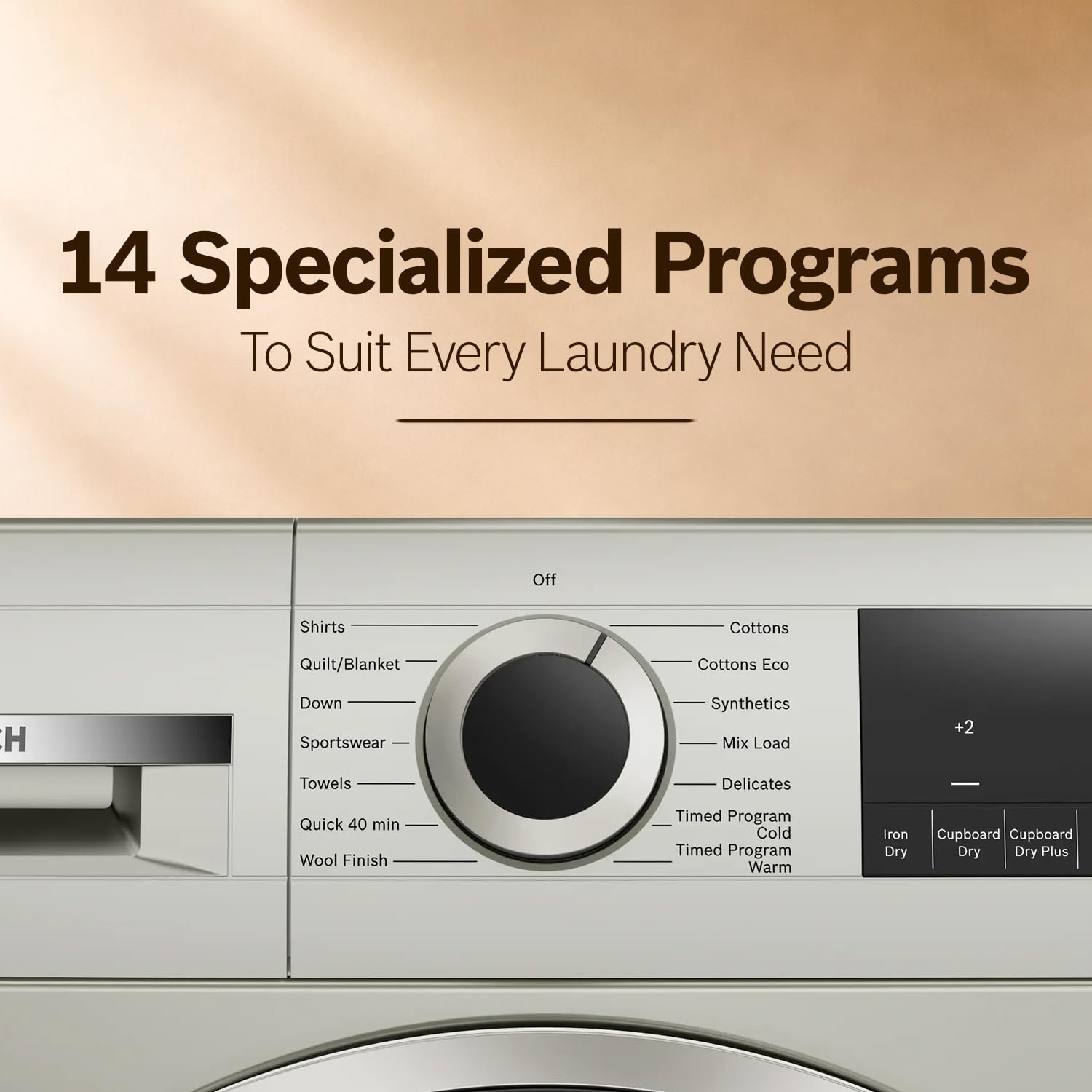Bosch WQG2520XIN 10 kg Fully Automatic Front Load heat Pump Tumble Dryer | 100% Drying, 0% Effort | 5 Drying Options | Reduces 99.9% Allergens | Ready-to-Wear No Crease (2026 model, Silver Inox)-Online Mahajan Electronics