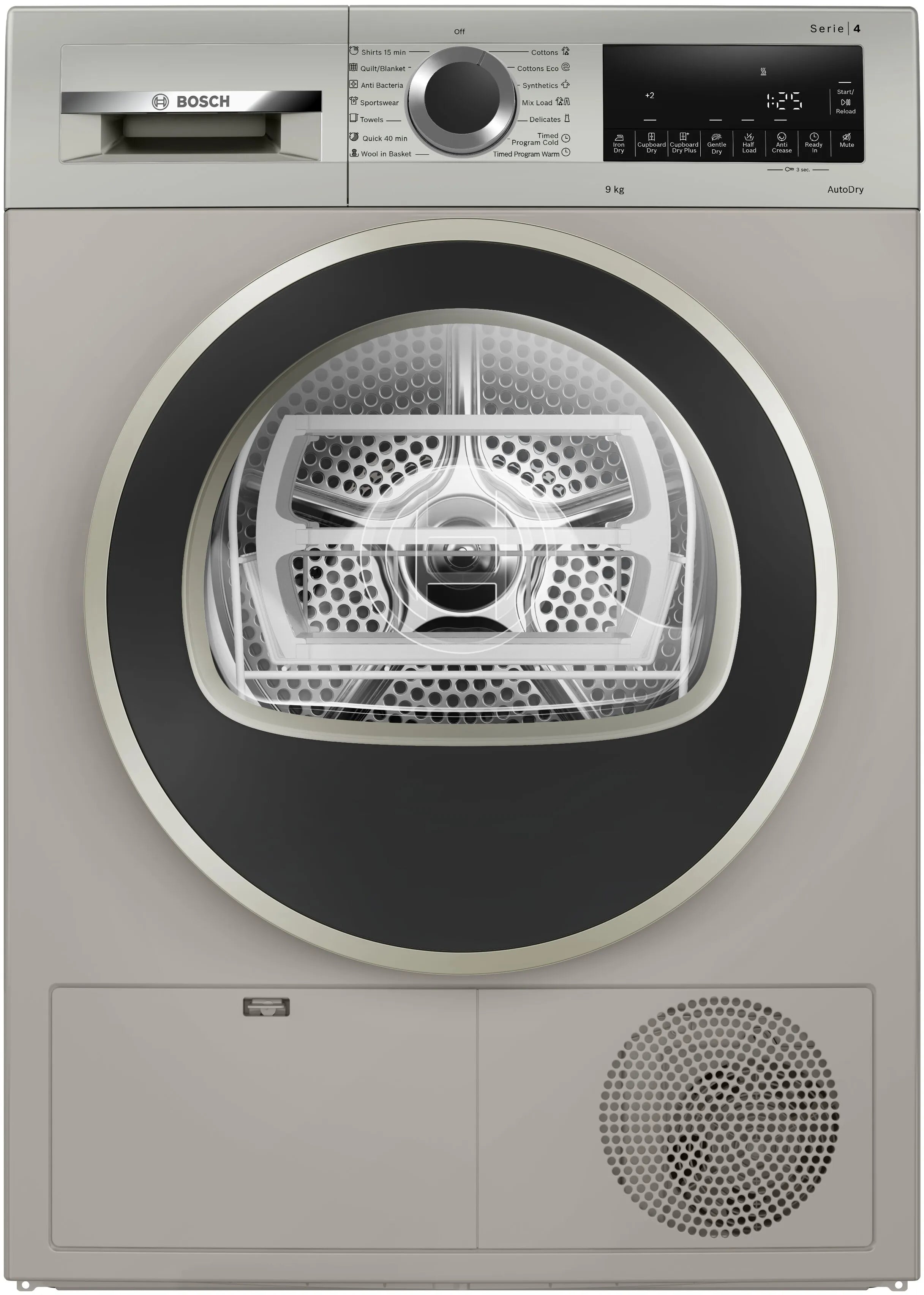 BOSCH WPG24108IN Series 4 condenser tumble dryer 9 kg Silver inox Mahajan Electronics Online