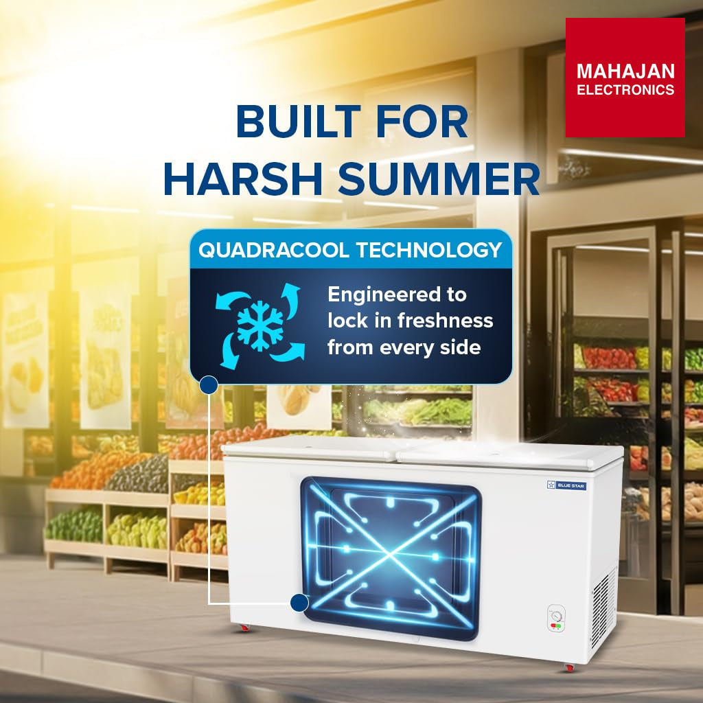 Blue Star HT3-M525 525 L Double Door Deep Freezer White – Mahajan Electronics Online.