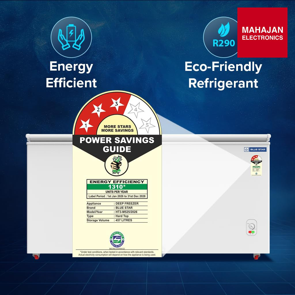 Blue Star HT3-M525 525 L Double Door Deep Freezer White – Mahajan Electronics Online.
