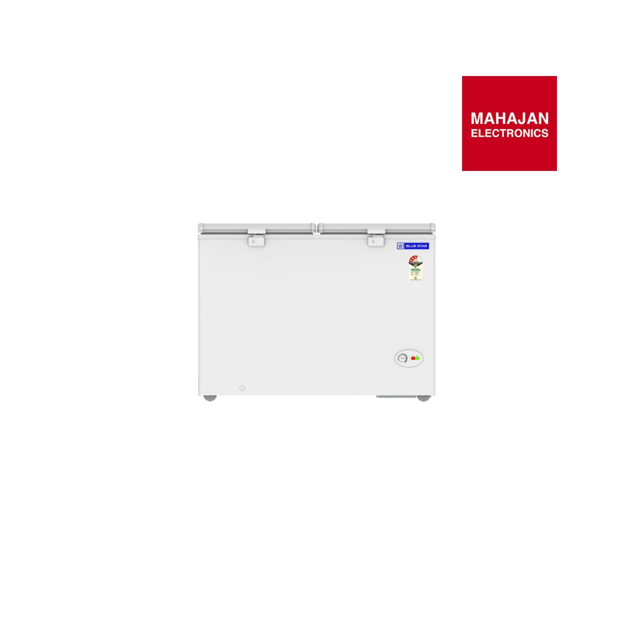 Blue Star HT3-C350 350 Litre Hard Top Deep Freezer | 3 Star Energy Rating | QuadraCool Technology | Fast & Uniform Cooling | Corrosion Resistant Body | White-Online Mahajan Electronics