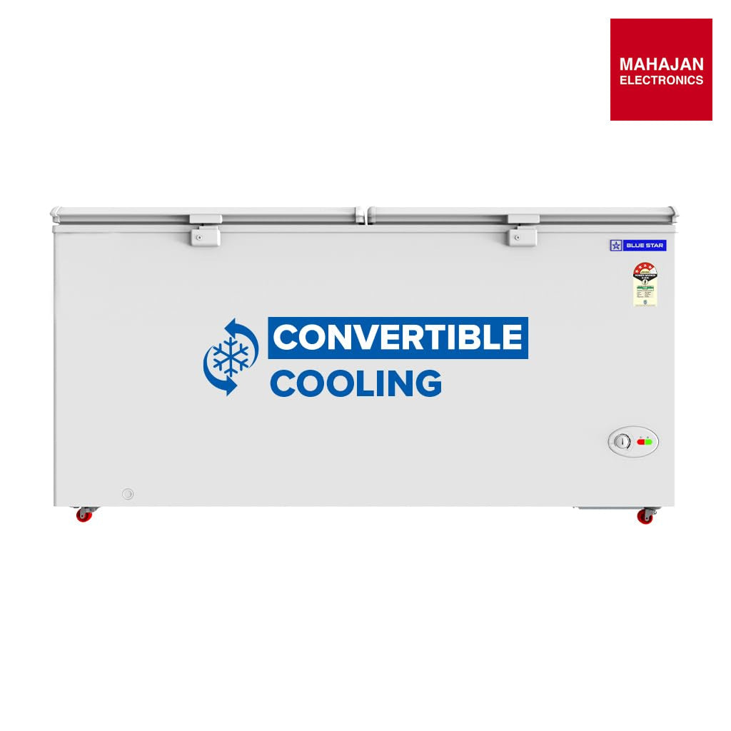 Blue Star HT4 N575 575L 4 Star Hard Top Double Door Convertible Deep Freezer White – Mahajan Electronics Online.
