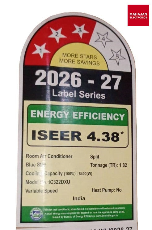 Blue Star IC322DXU 2 Ton 3 Star smart inverter split AC, copper condenser, white – Mahajan Electronics Online.