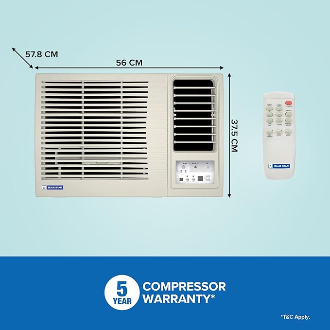 Blue Star WFA209LXU 0.8 Ton 2 Star, 2026 Model Window AC (Copper, 2 Way Swing, Multi Sensors, Blue Fins, Self Diagnosis, White) Bluestar