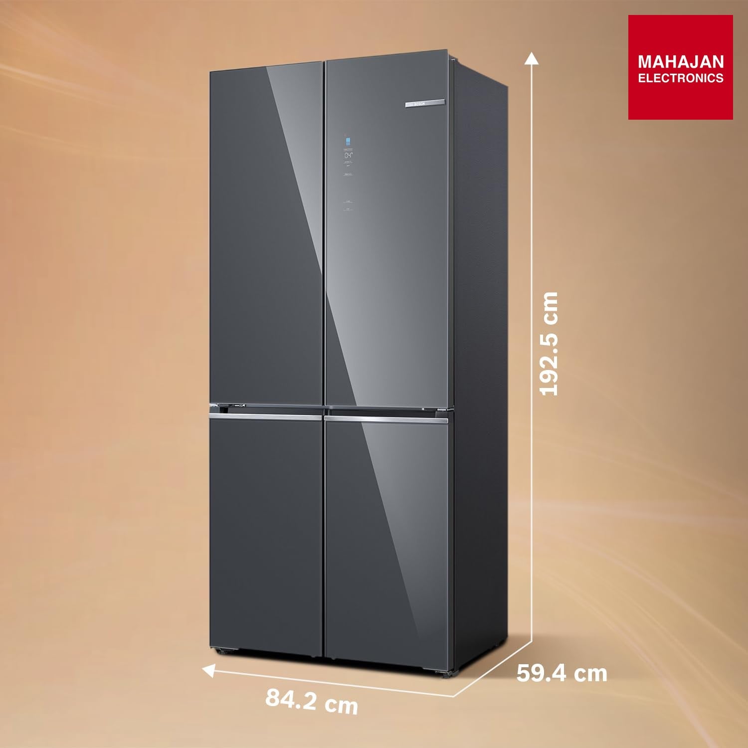 Bosch KCP88E292I 503L 4-Door Side-by-Side Frost Free Refrigerator β Metallic Grey Glass-Online Mahajan β Mahajan Electronics Online.