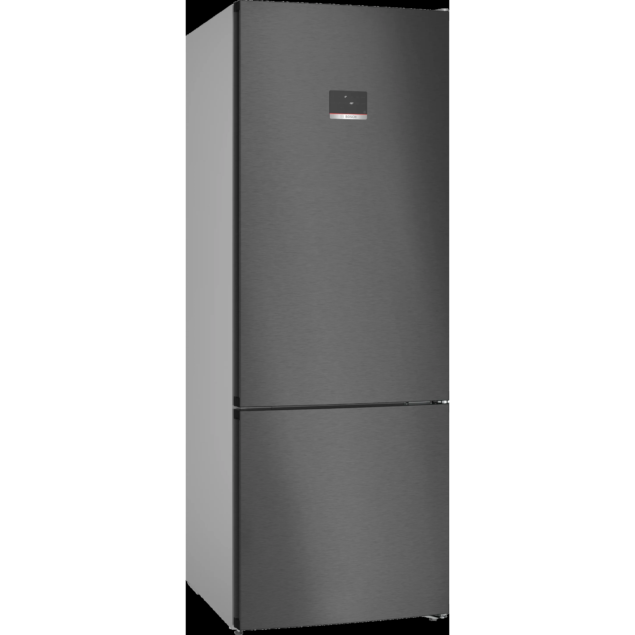 Black refrigerator on a white background