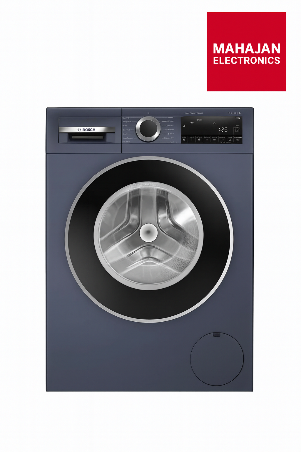 Bosch WGA254ZPIN 10kg 5 Star AI Active Water Plus Front Load Washing Machine with Built-in Heater, Anti Stain, Steam & Iron Assist – Dark Lake Silver