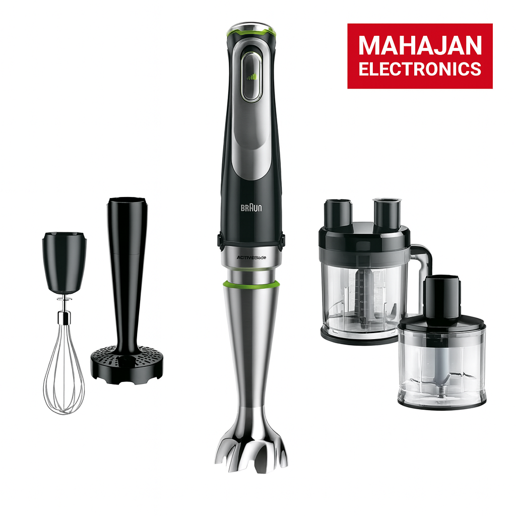 Braun MQ9187XLI MultiQuick 9 Hand Blender 1200W | ActiveBlade | 2L Food Processor | Chopper | Masher | Whisk | iMode SmartSpeed | SplashControl