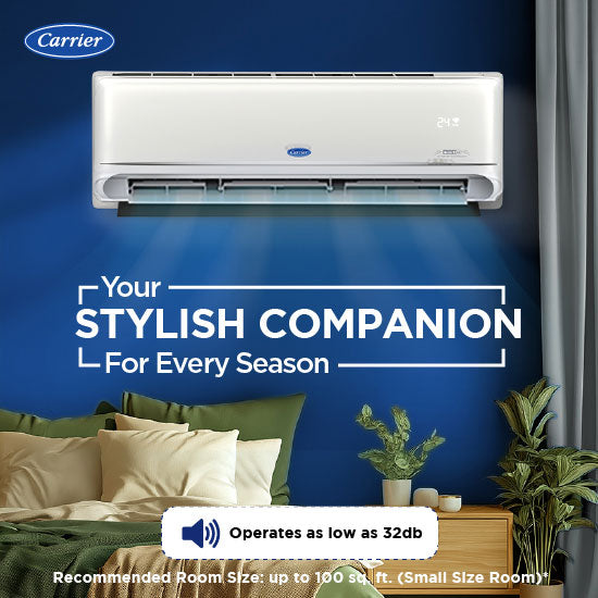 Carrier 18k INDUS GX 1.5 Ton 2 Star Fixed Speed Split AC ( R32, Copper Condenser, PM 2.5 Filter,Cooling, White) – CAS18IN2R36F0-Online Mahajan Electronics