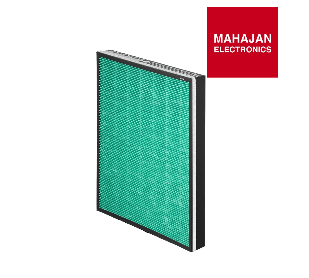 Green air filter with Mahajan Electronics logo on a white background