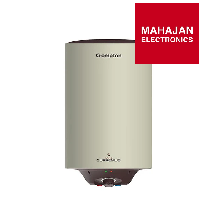 Crompton Arno Supremus 25-L 5 Star Rated Storage Water Heater (Geyser) With Advance 3 Level Safety (White), Wall Mounting - Mahajan Electronics Online