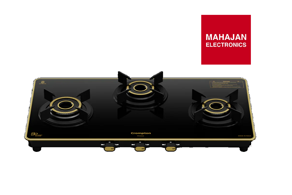 Crompton Oressa CKT-ORR723-MSB 3 Burner 72 cm Slim Glass Cooktop Mahajan Electronics
