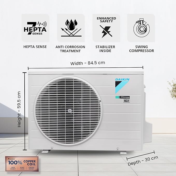Daikin ATKM53XV16 (2026 Series) 1.5 Ton 5 Star Inverter Split AC | Streamer Discharge | Copper Condenser | Neo Swing Compressor | R32 Refrigerant