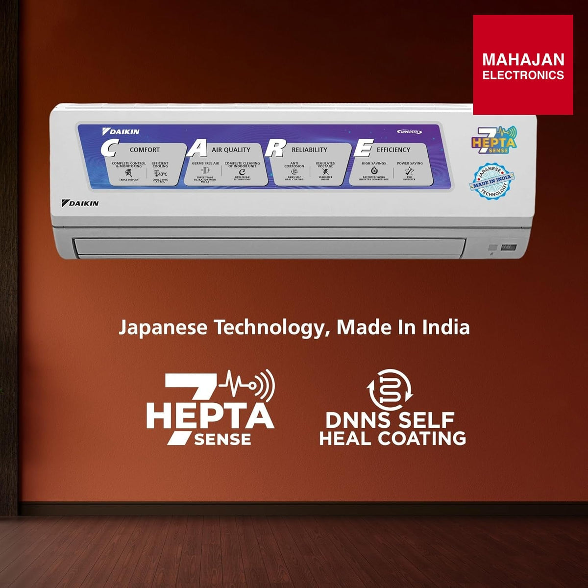 Daikin FTKL71UV16M, 2.2 Ton 4 Star Inverter Split AC (Dew Clean Technology, Triple Display, Dry Mode – Mahajan Electronics Online.