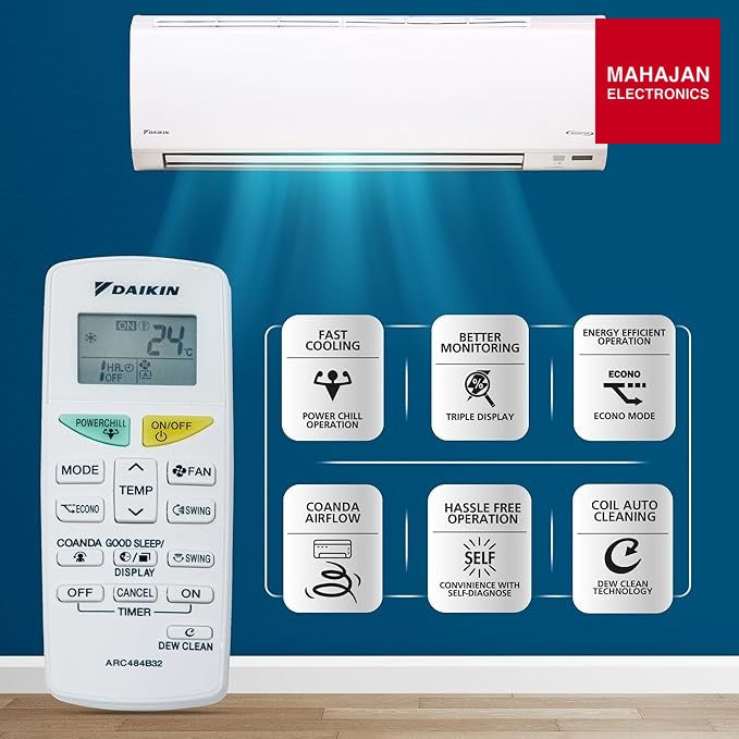 Daikin GTKL35XV16 1 Ton 3 Star Inverter Split AC (Hepta Sense, Dew Clean Technology, 3 Stage Filtration, – Mahajan Electronics Online.