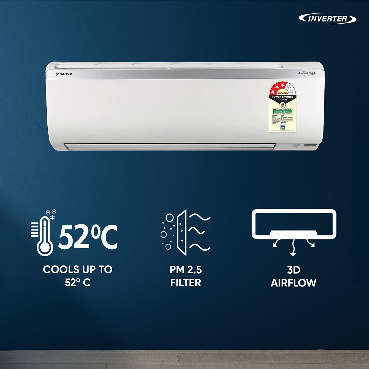 Daikin GTKL50XV16 1.5 Ton 3 Star Inverter Split AC | Copper Condenser | PM2.5 Filter | Dew Clean Technology | R32 Refrigerant ONLINE MAHAJAN ELECTRONICS