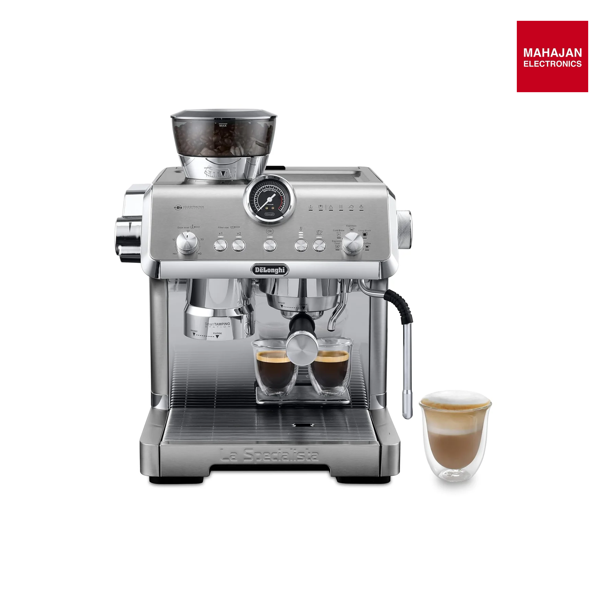 DeLonghi EC9555.M La Specialista Opera Professional Coffee Machine with Cold Brew, Original Italian Brand, Built In Grinder, Automatic Smart Tamping, Range of Hot & Cold Recipes, 19 Bar Pressure Mahajan Electronics Online