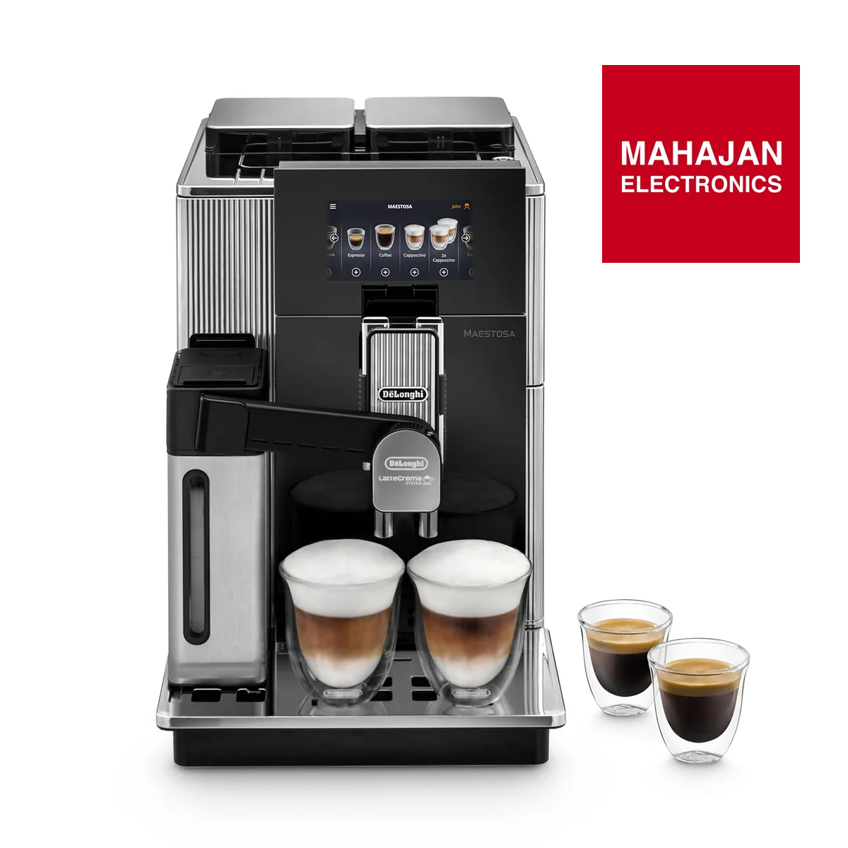 De’Longhi Maestosa EPAM960.75.GLM – Ultra-Premium Fully Automatic Coffee Machine | Dual Grinder | Bean-to-Cup | Smart One-Touch Cappuccino, Latte & Hot Chocolate | App Enabled | Metallic Finish | Mahajan Electronics
