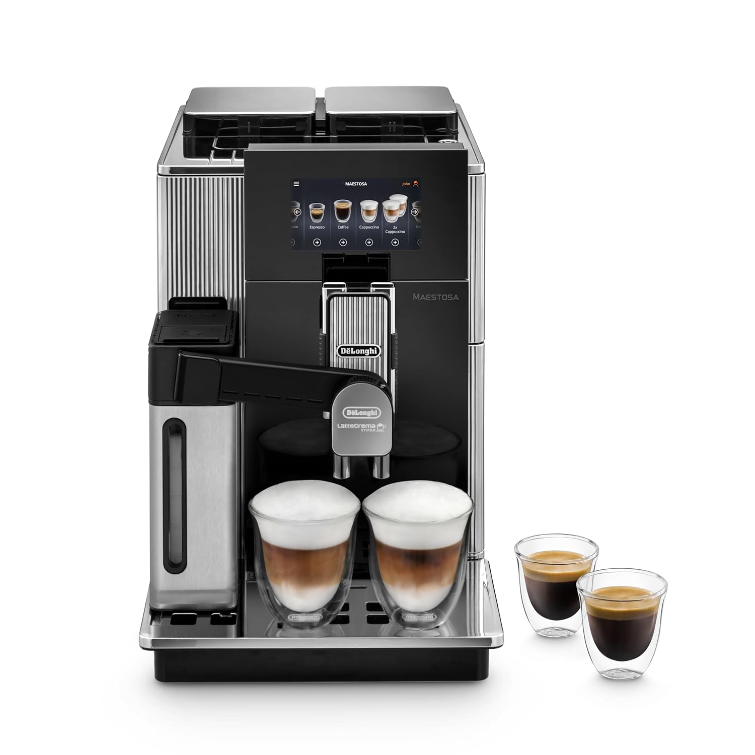 DeLonghi Maestosa EPAM960.75.GLM Fully Automatic Coffee Machine With In Built Dual Grinder, Bean To Cup, Smart One Touch Cappuccino, LatteMacchiato, Espresso, Hot Chocolate Maker App Lin Mahajan Electronics Online