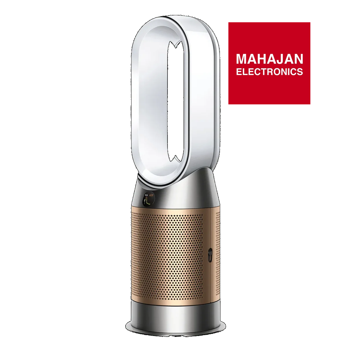 Modern air purifier with Mahajan Electronics logo on a white background
