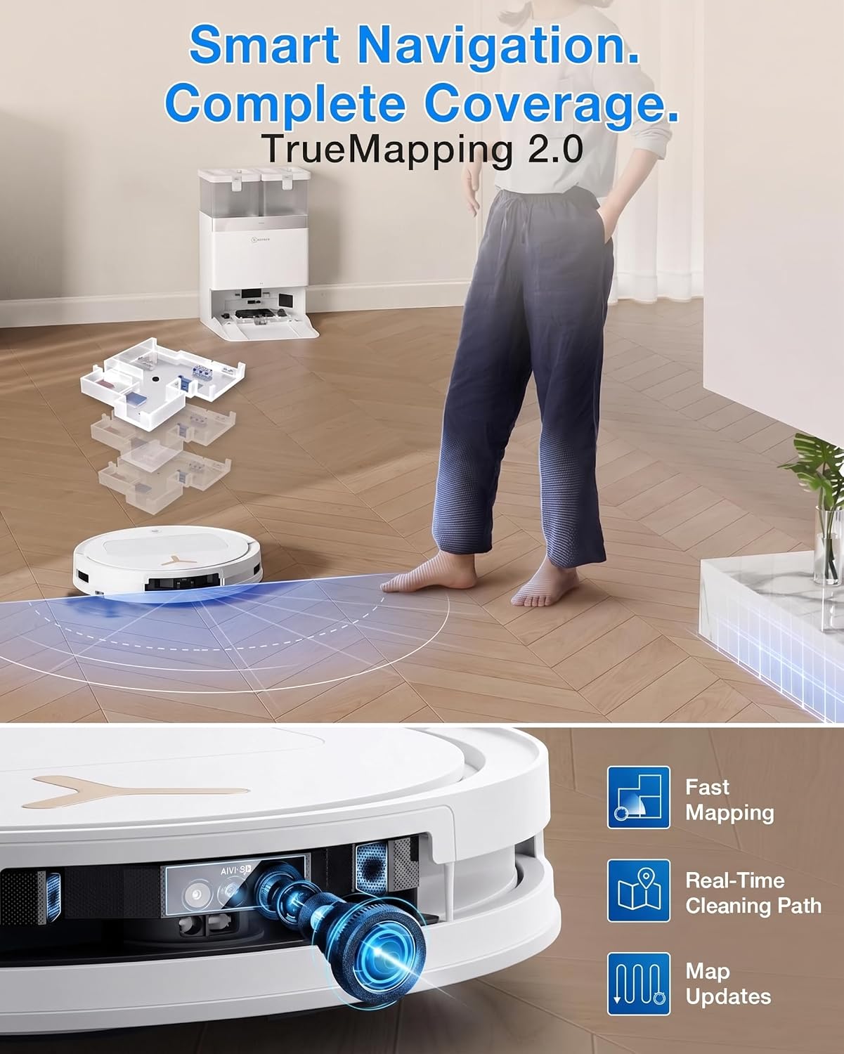 ECOVACS Deebot T50S Pro Omni 2-in-1 Robot Vacuum Cleaner & Mop, 2026 New Launch, 25000 Pa Suction, 8.1 cm Slimmest DEEBOT, Extendable Mop, Self-Empty & Self-Wash Omni Station, Hot Air Drying-Online Mahajan Electronics