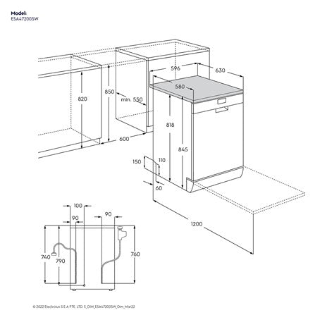 Electrolux ESA47220SW 60 cm Dishwasher | 13 Place Settings | ExtraHygiene | ExtraPower | AirDry Technology | Mahajan Electronics Delhi NCR