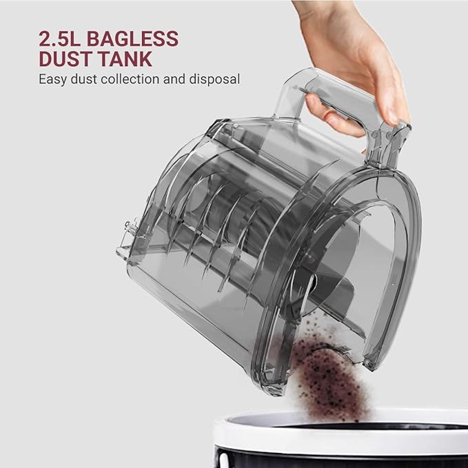 Eureka Forbes Tornado Vacuum Cleaner | Powerful 24 kPa Suction | Metal Telescopic Tube | Cyclonic Technology | 2.5 L Bagless Tank | Compact & Easy to Use |HEPA Filter | Vario Power | Auto cord winding ( GFCDFCNPRS240 )-Online Mahajan Electronics