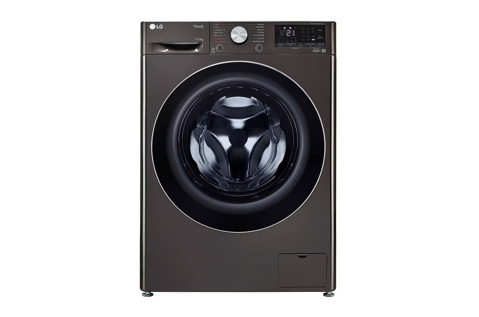 LG FHD1207STB 12/7 Kg AI Front Load Washer Dryer (Inverter Direct Drive, TurboWash 360°, Steam+, Wi-Fi Enabled, Black VCM) – All-in-One Washing Machine - Mahajan Electronics Online