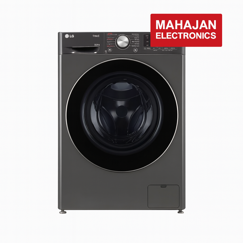 LG washing machine with Mahajan Electronics logo on a white background