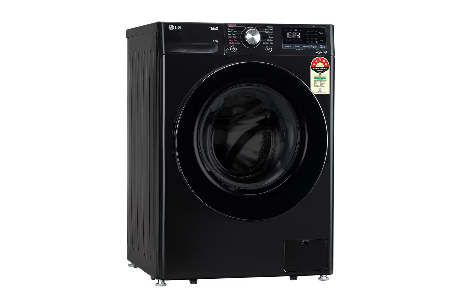 LG FHP1412Z3O 12Kg Front Load Washing Machine, AI Direct Drive™, Onyx Black Mahajan Electronics Online