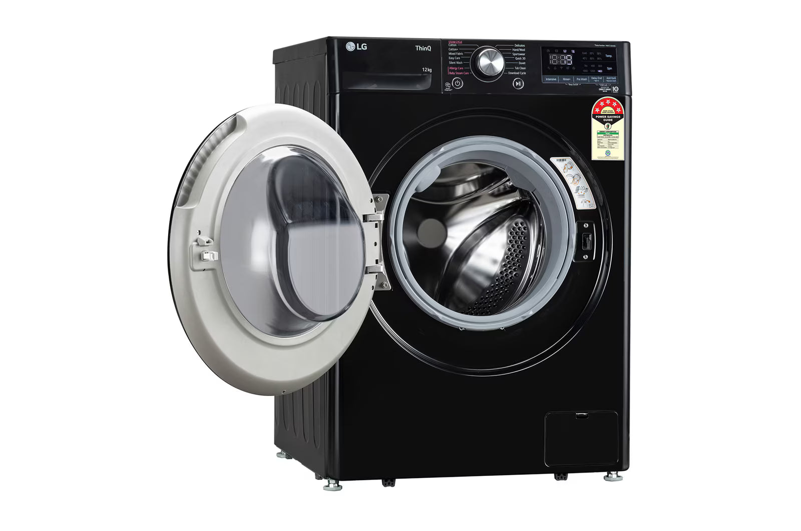 LG FHP1412Z3O 12Kg Front Load Washing Machine, AI Direct Drive™, Onyx Black Mahajan Electronics Online