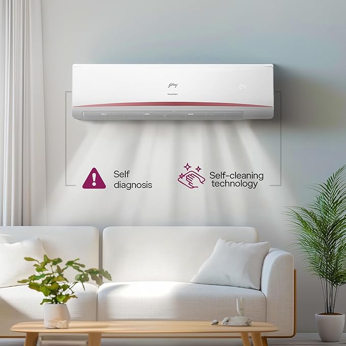 Godrej HIC 30K3TG RA 4 2.5 Ton 3 Star, AI powered, 5-In-1 Convertible Cooling, 4 Way Air Swing Inverter Split AC(Copper,Heavy-Duty Cooling At 52 °C, AC 2.5T HIC 30K3TG RA 4, White)-Online Mahajan Electronics