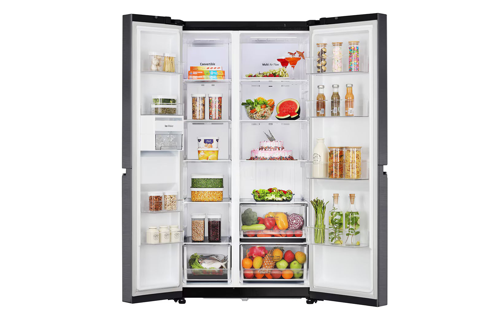 LG GL-B257HMC3 650L, Convertible Side-by-Side Refrigerator Mahajan Electronics Online