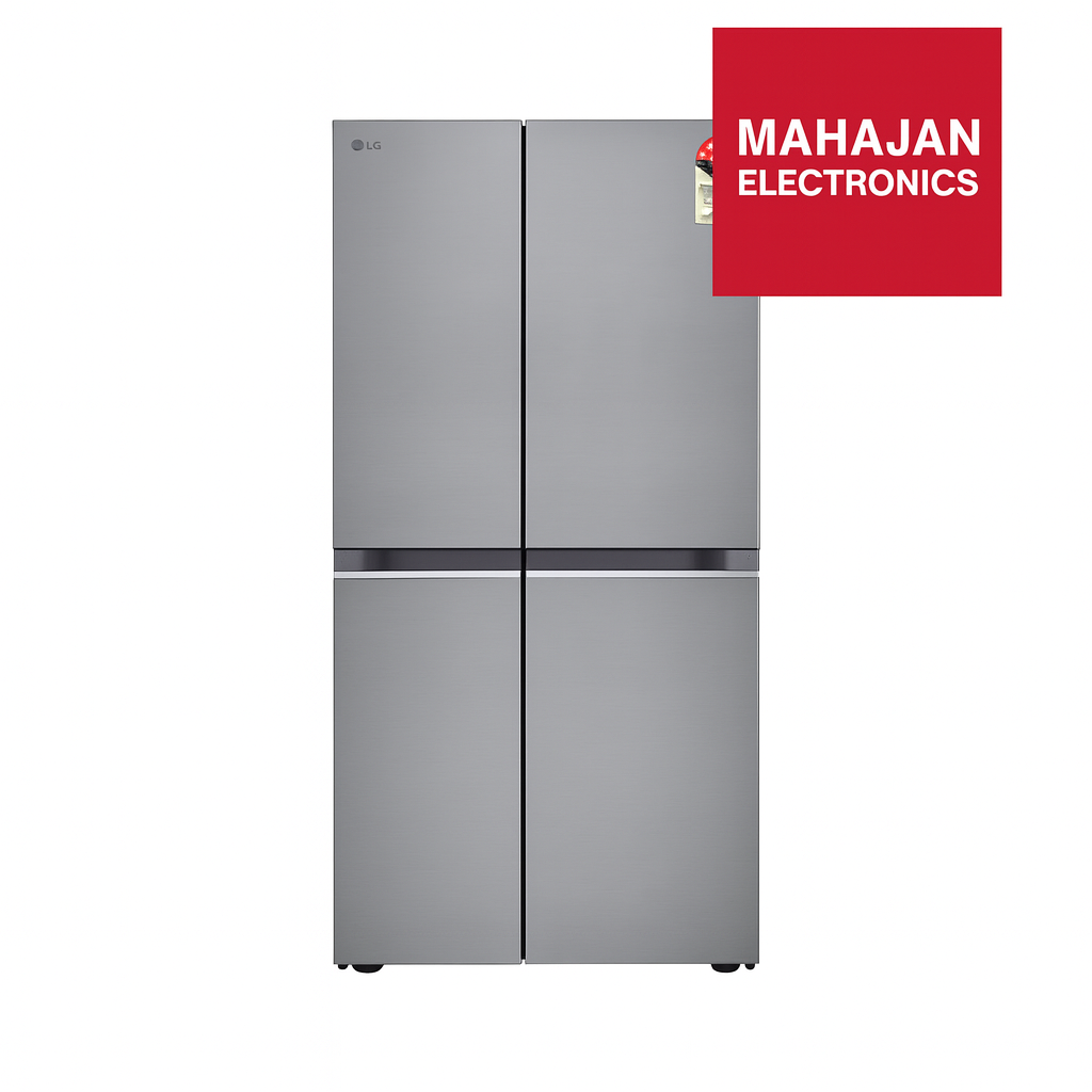 LG GL-B257HPZ3 650L Side-by-Side Refrigerator, Convertible, Door Cooling+™, Shiny Steel Finish, 3 Star