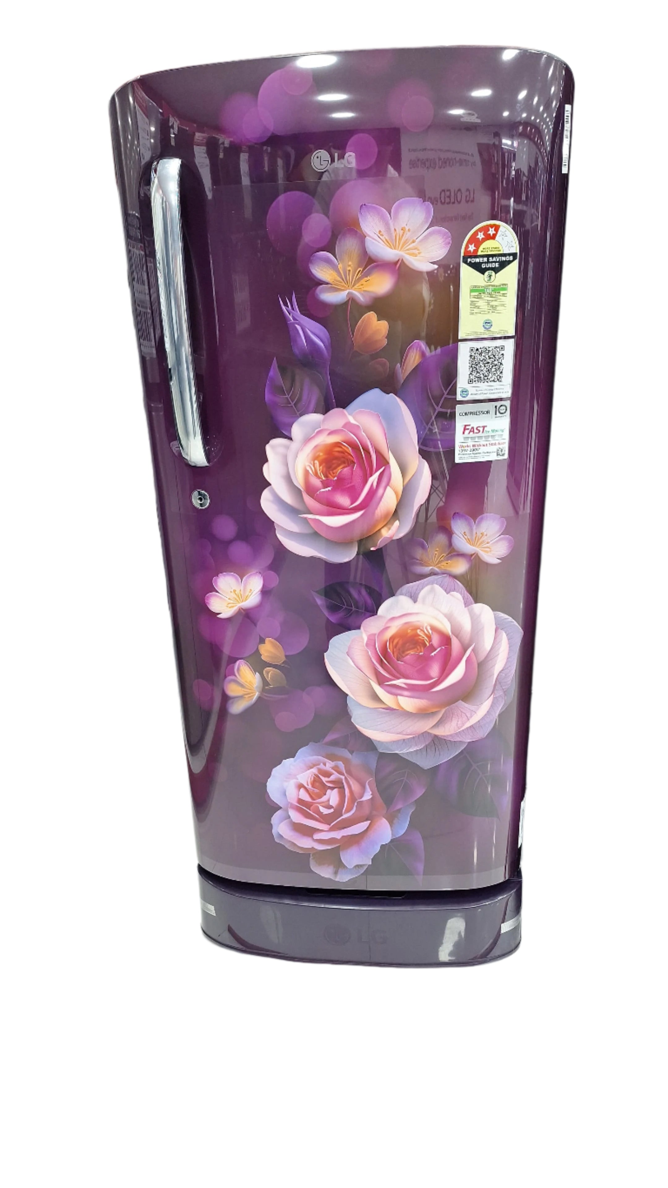 LG GL-D201APBD 185L 3Star Direct-Cool Single Door Refrigerator Moist ‘N’ Fresh Purple Bloom Mahajan Electronics Online