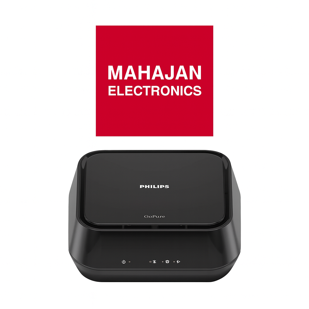 Black GoPure device with Philips logo on a white background, featuring Mahajan Electronics logo.