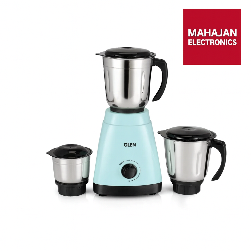 Glen SA4024 JAR3 650W Mixer Grinder | 3 Stainless Steel Jars | ISI Certified | Low Noise Operation