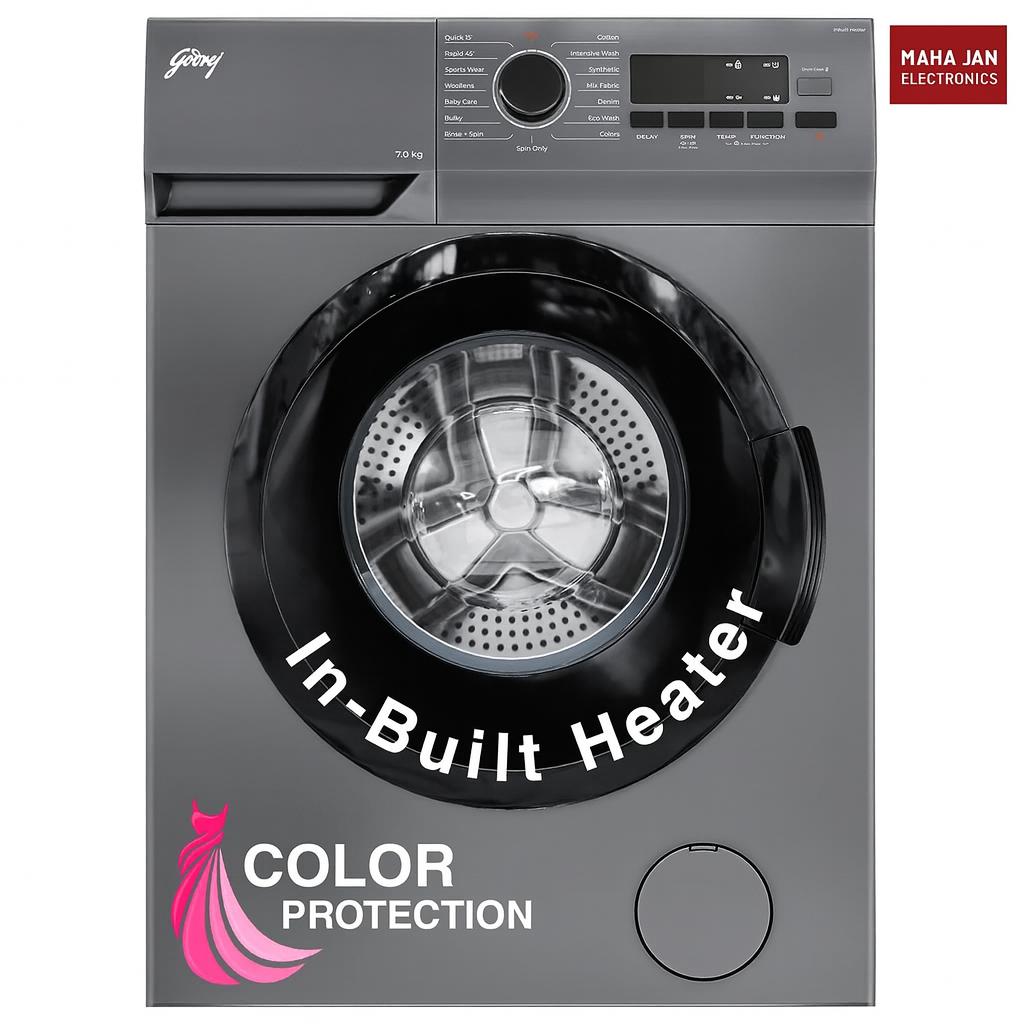 Godrej WFEON ARG 7012 5.0 FEBT SLSR 7Kg Eco-Wash With 90 ºC Hot Wash Fully-Automatic Front Load Washing Machine ( Silver Stream)